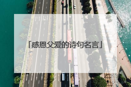 感恩父爱的诗句名言