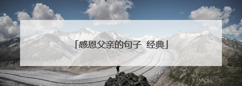 感恩父亲的句子 经典