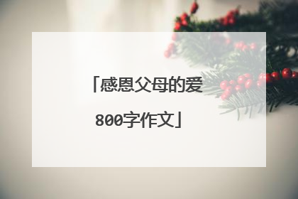 感恩父母的爱800字作文