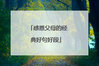 感恩父母的经典好句好段