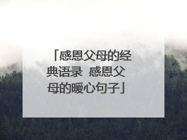 感恩父母的经典语录 感恩父母的暖心句子