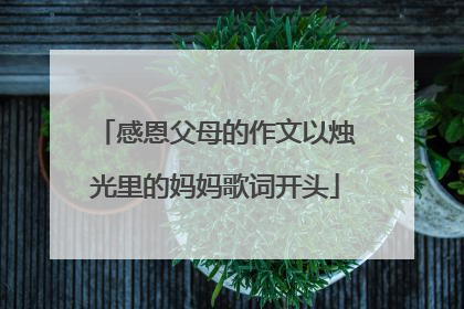感恩父母的作文以烛光里的妈妈歌词开头