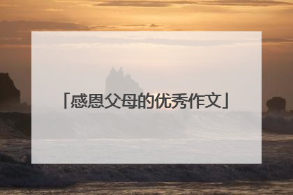 感恩父母的优秀作文