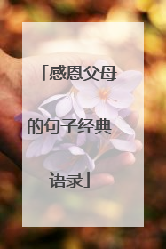 感恩父母的句子经典语录