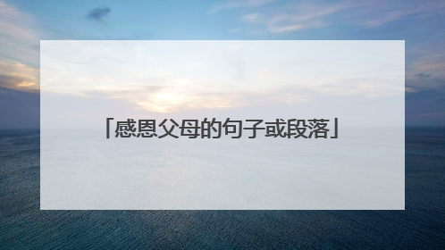 感恩父母的句子或段落