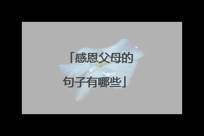 感恩父母的句子有哪些