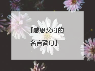 感恩父母的名言警句