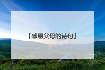 感恩父母的诗句