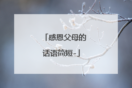 感恩父母的话语简短-