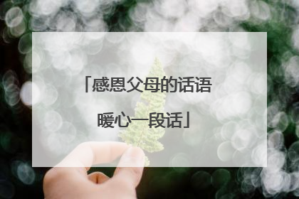 感恩父母的话语 暖心一段话