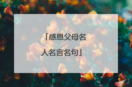感恩父母名人名言名句