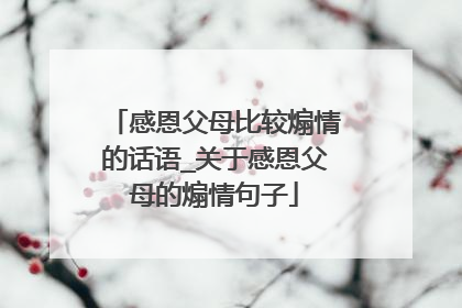 感恩父母比较煽情的话语_关于感恩父母的煽情句子