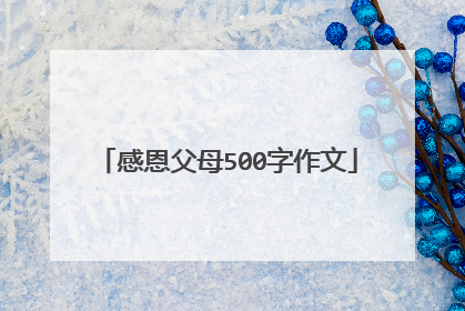 感恩父母500字作文