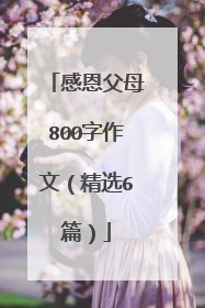感恩父母800字作文（精选6篇）