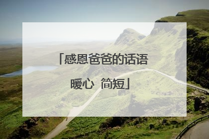 感恩爸爸的话语 暖心 简短