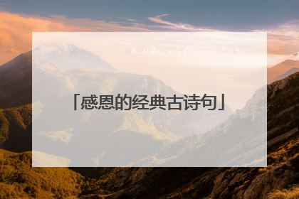 感恩的经典古诗句