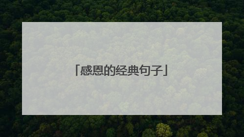 感恩的经典句子