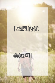 感恩的优美短句