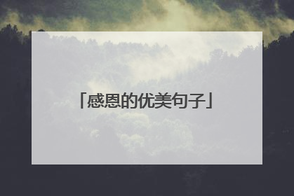 感恩的优美句子