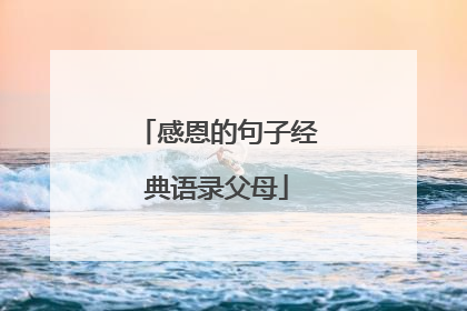 感恩的句子经典语录父母