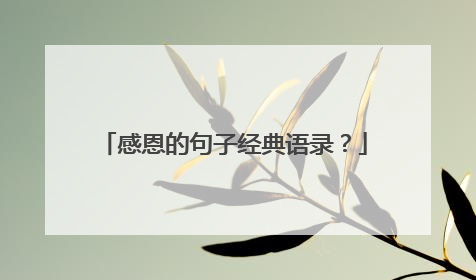 感恩的句子经典语录?