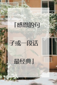 感恩的句子或一段话最经典