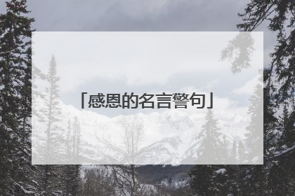 感恩的名言警句