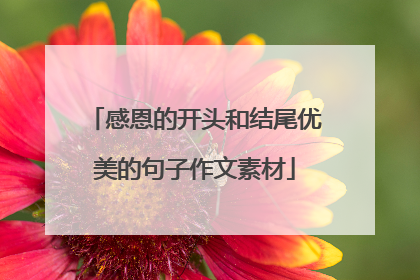 感恩的开头和结尾优美的句子作文素材