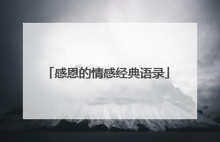 感恩的情感经典语录