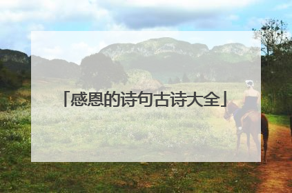 感恩的诗句古诗大全