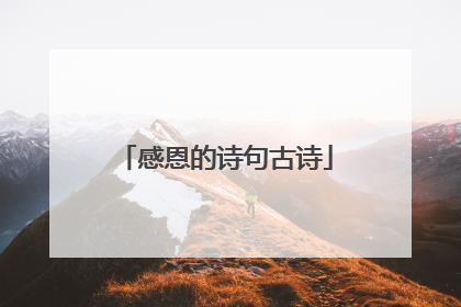 感恩的诗句古诗