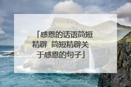 感恩的话语简短精辟 简短精辟关于感恩的句子