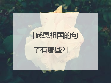 感恩祖国的句子有哪些?