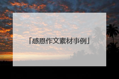感恩作文素材事例