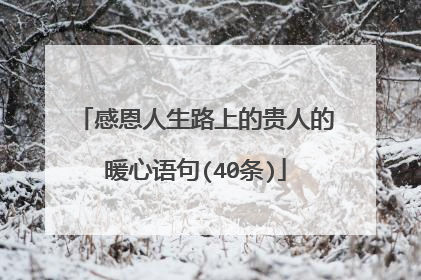 感恩人生路上的贵人的暖心语句(40条)
