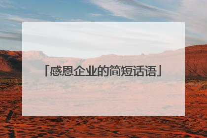 感恩企业的简短话语