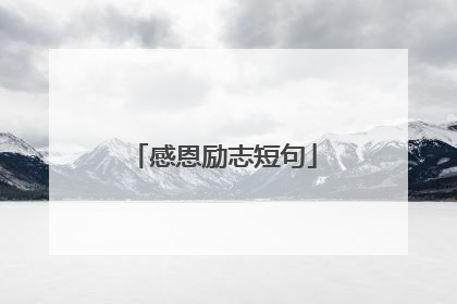 感恩励志短句