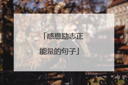 感恩励志正能量的句子