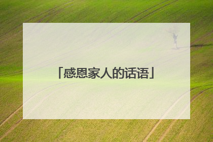 感恩家人的话语