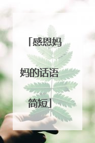 感恩妈妈的话语简短