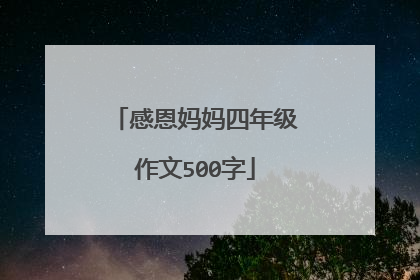 感恩妈妈四年级作文500字