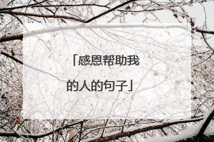 感恩帮助我的人的句子
