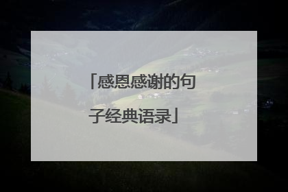 感恩感谢的句子经典语录
