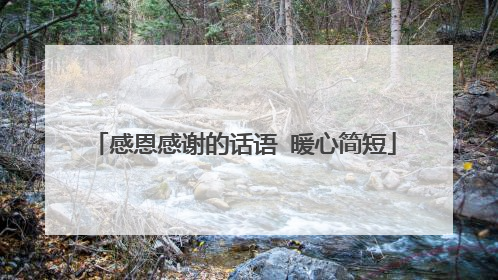 感恩感谢的话语 暖心简短
