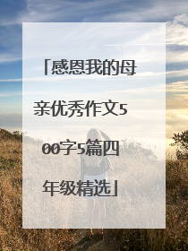 感恩我的母亲优秀作文500字5篇四年级精选