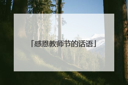 感恩教师节的话语