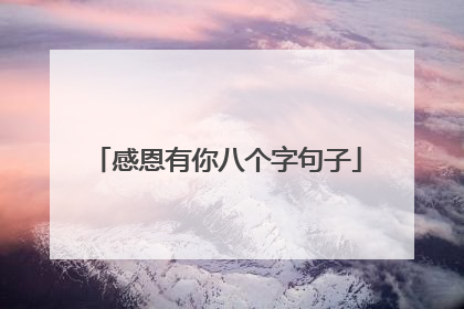 感恩有你八个字句子