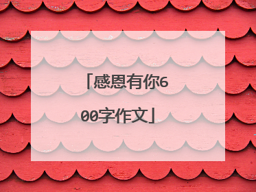 感恩有你600字作文