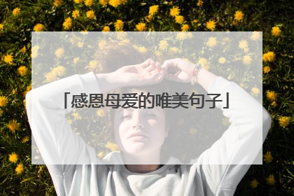 感恩母爱的唯美句子