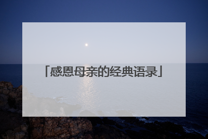 感恩母亲的经典语录